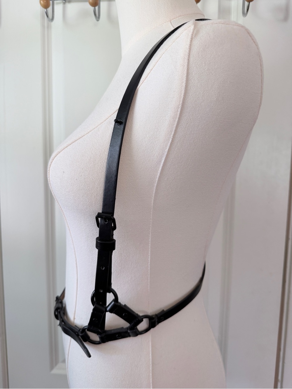 BCBGMaxAzria Black Leather Harness Belt